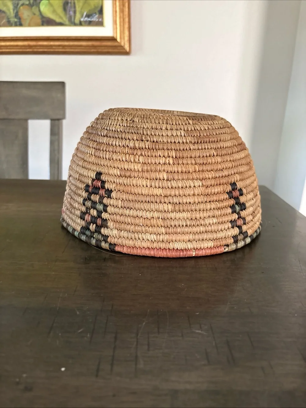 Antique  Deep Woven Grass Basket Handmade Hausa basket from northern Nigeria